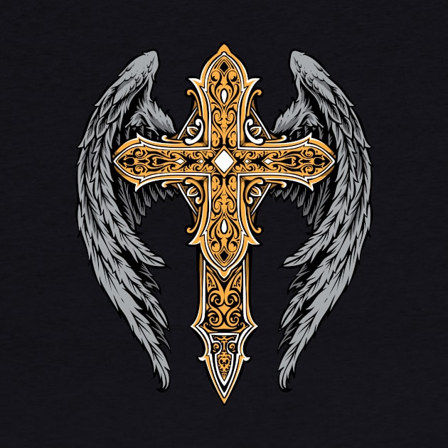 Angel Wings Cross by letnothingstopyou